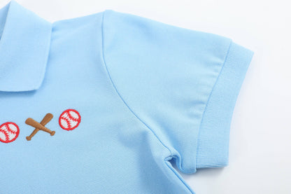 Blue Baseball Polo Shirt