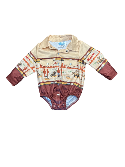 Desert Cowboy Pearl Snap Onesie