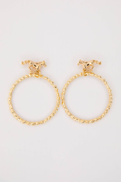 Dangle Hoop Earrings on Buckin Horse