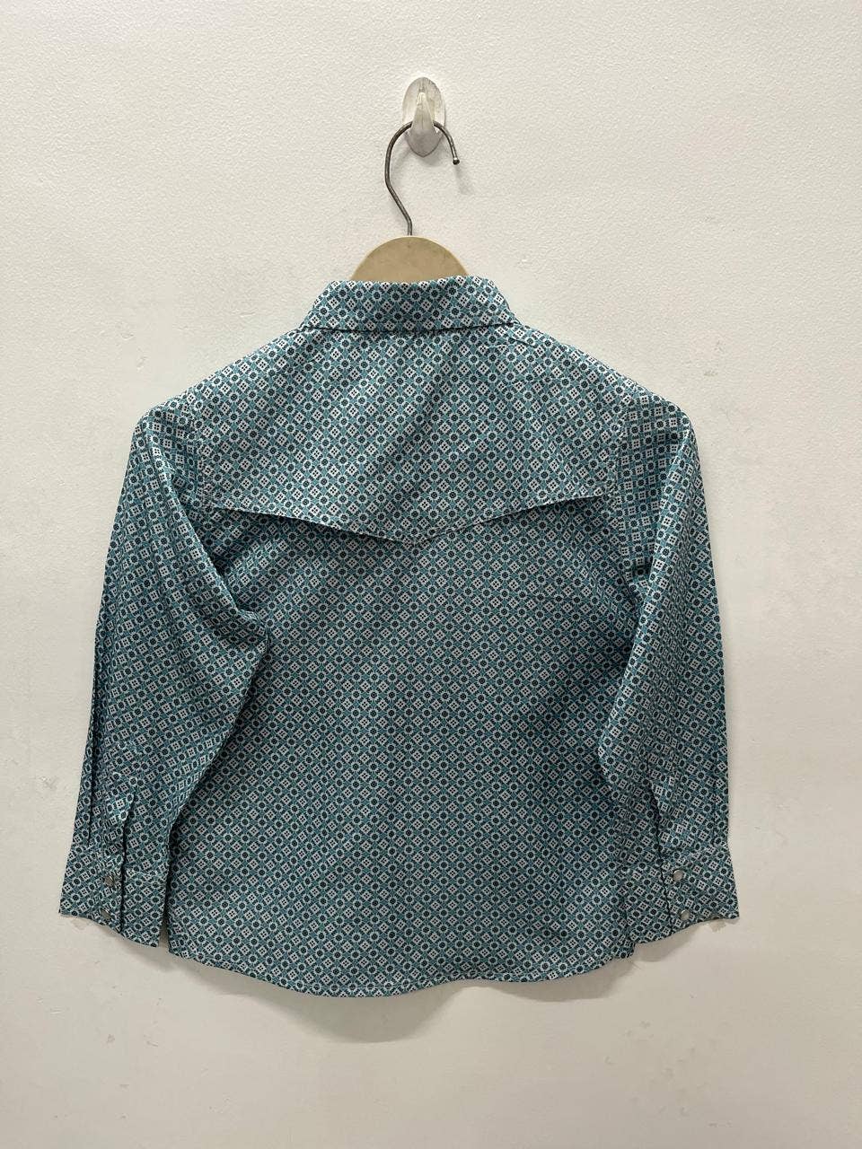 Teal Boys' Western Print Shirt