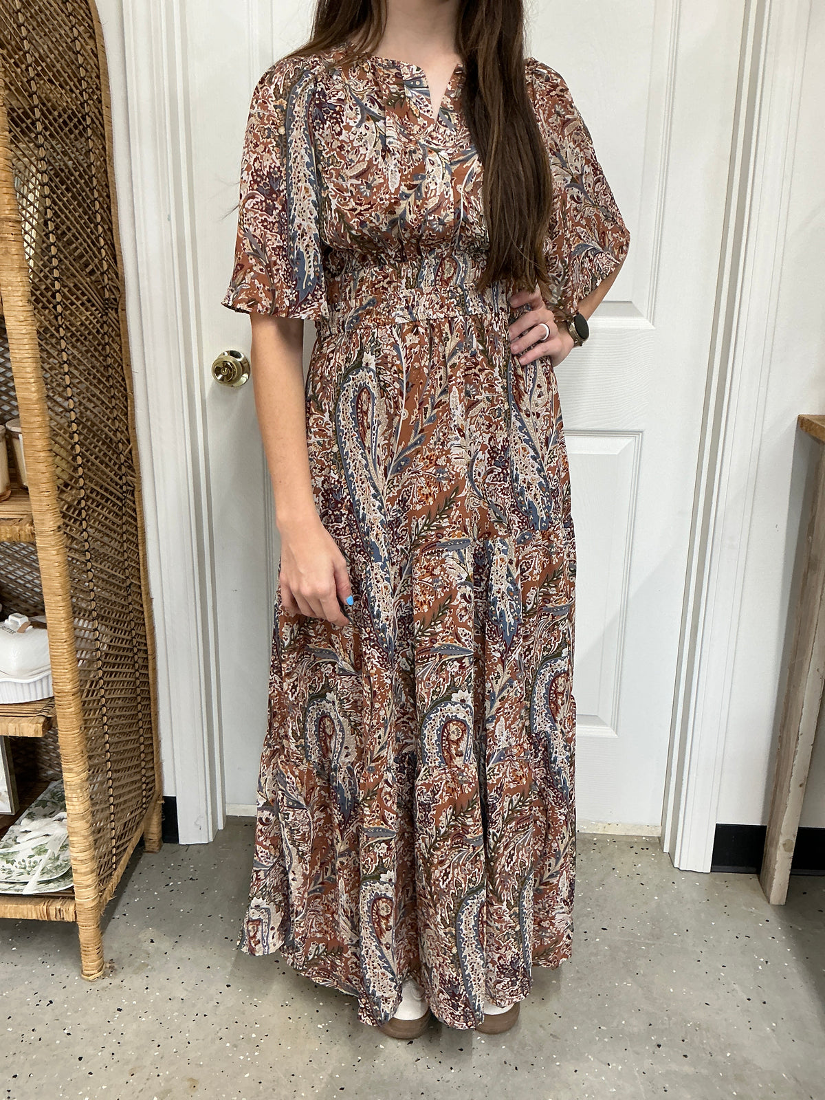 PAISLEY SHORT SLEEVE MAXI