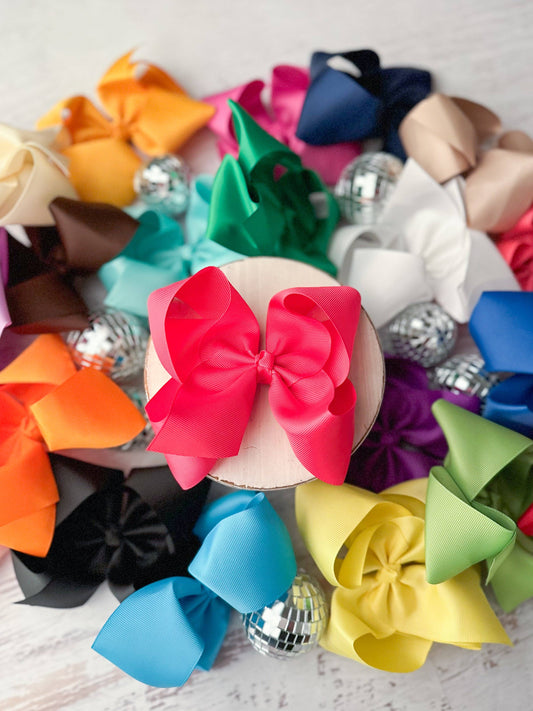 Oversize Grosgrain Hair Bow - Alligator Clip - 5.5"