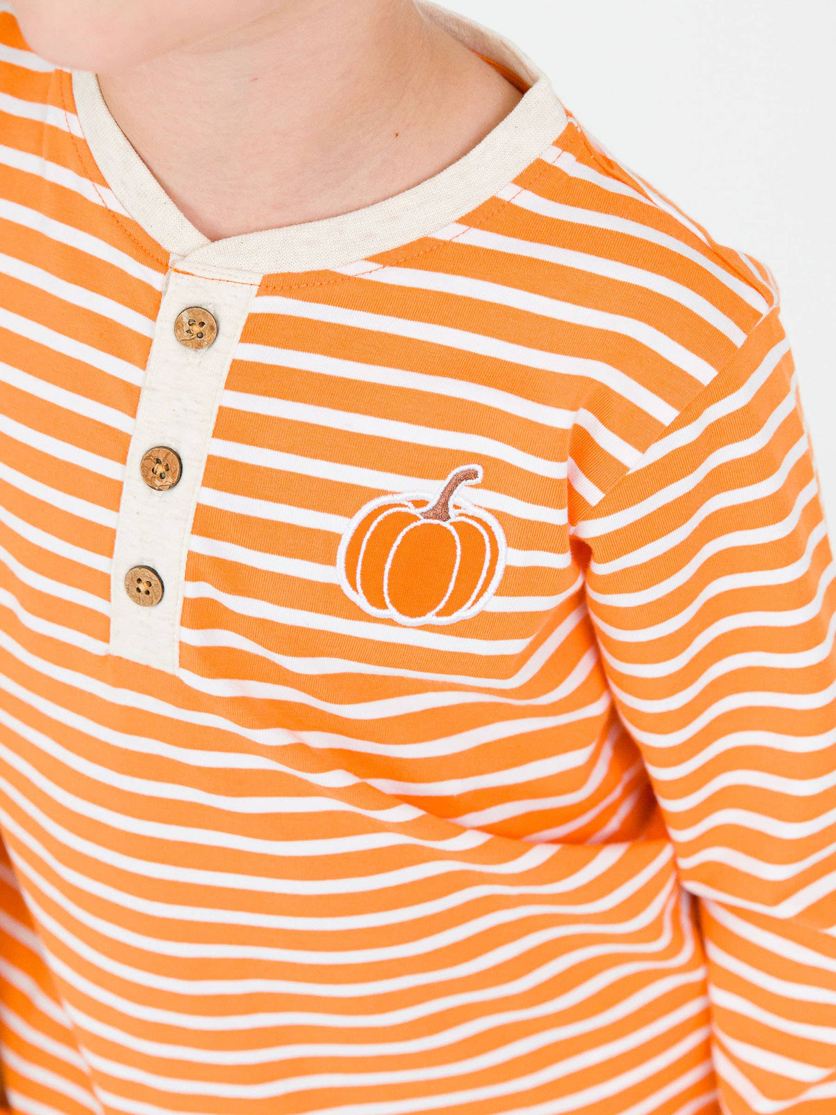 Orange Stripe Pumpkin Henley