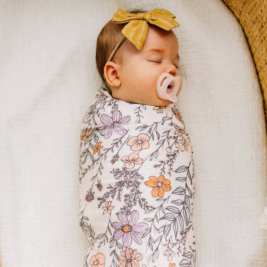 Knit Swaddle Blanket-Flora