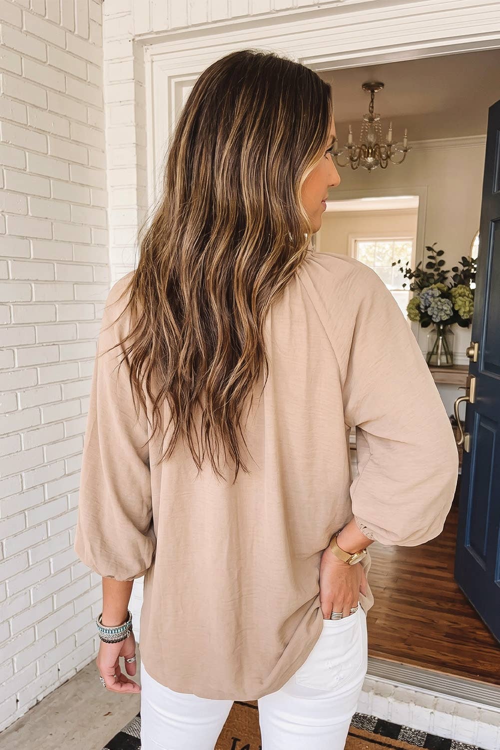 Casual Shift V Neck Blouse