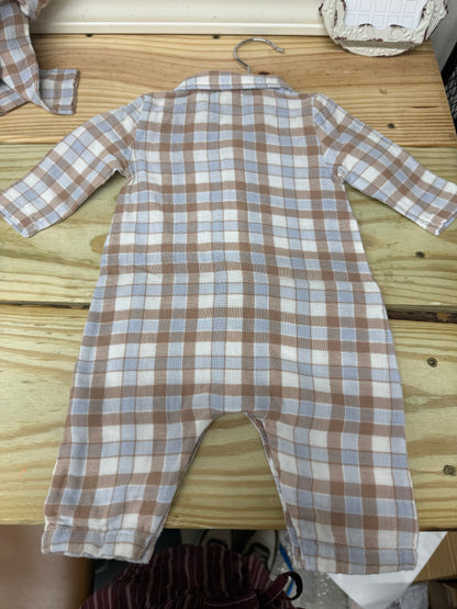 Western Plaid Romper