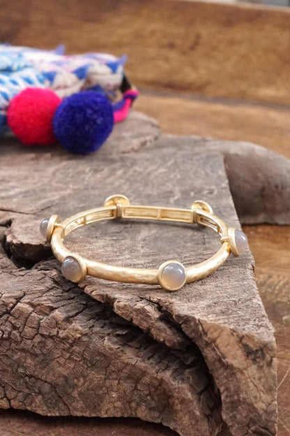 Jeweled Golden Bangle with stone dots