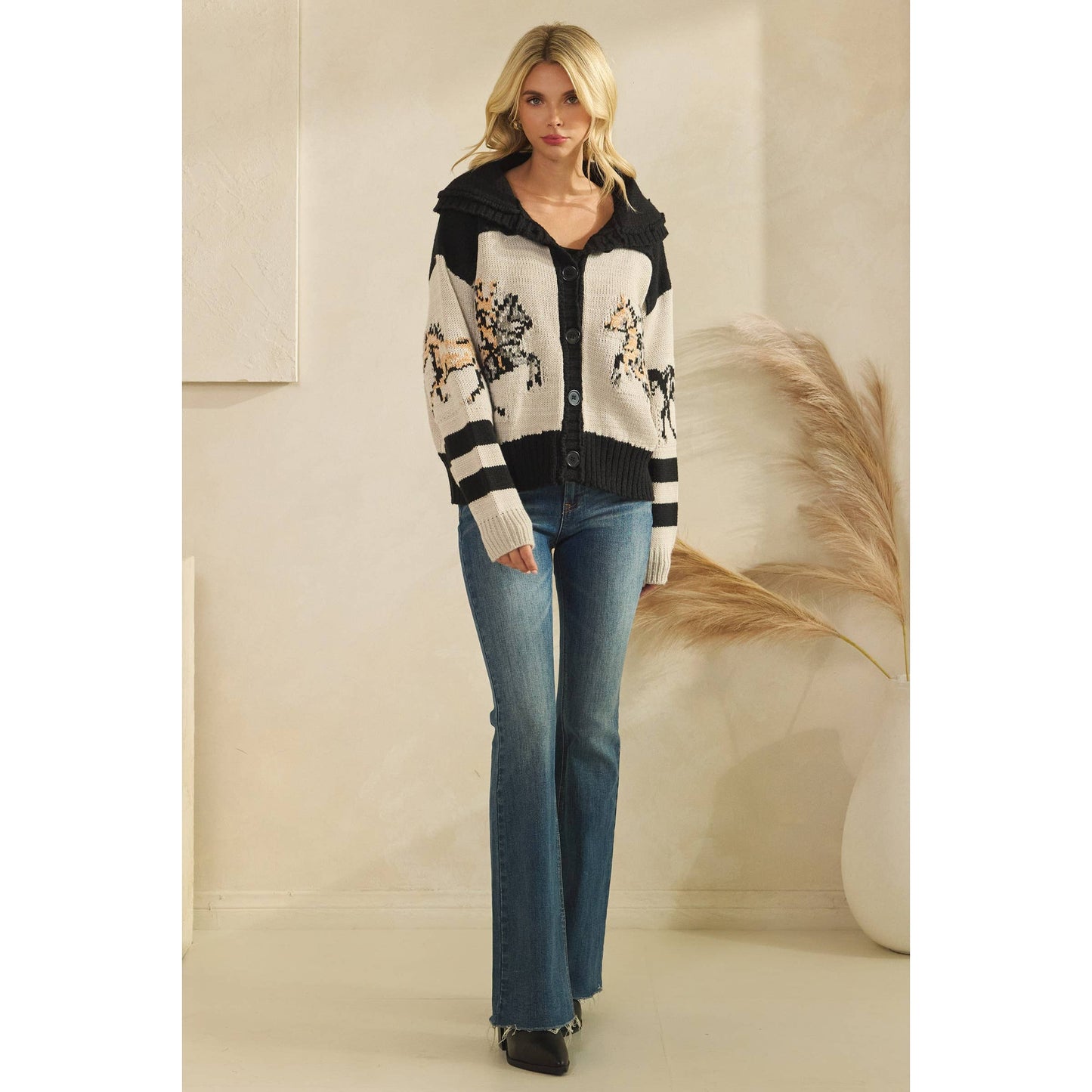 Sweater with Horse Print