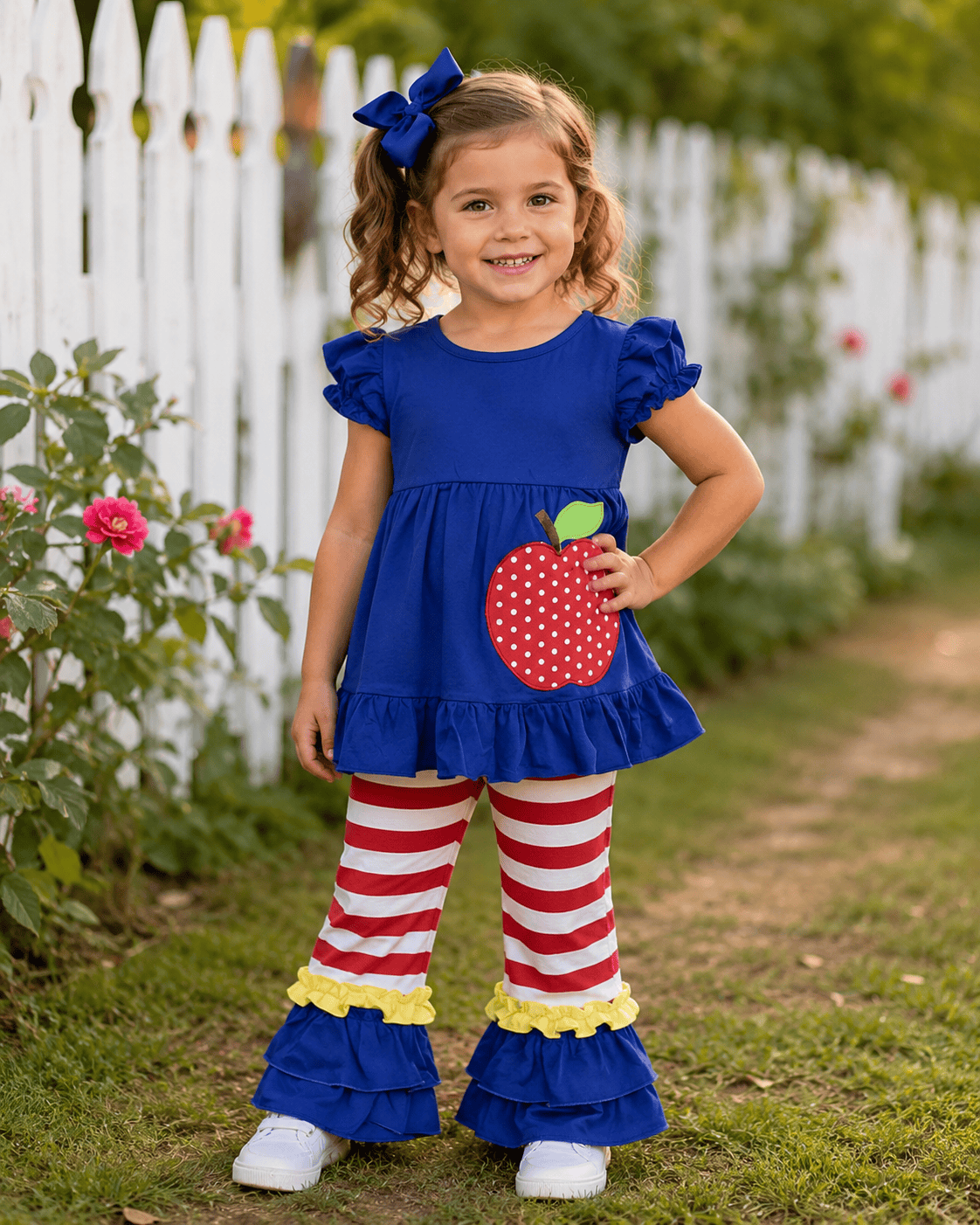 Apple Blue Ruffle Outfit Kids
