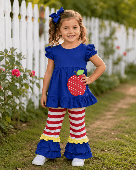 Apple Blue Ruffle Outfit Kids
