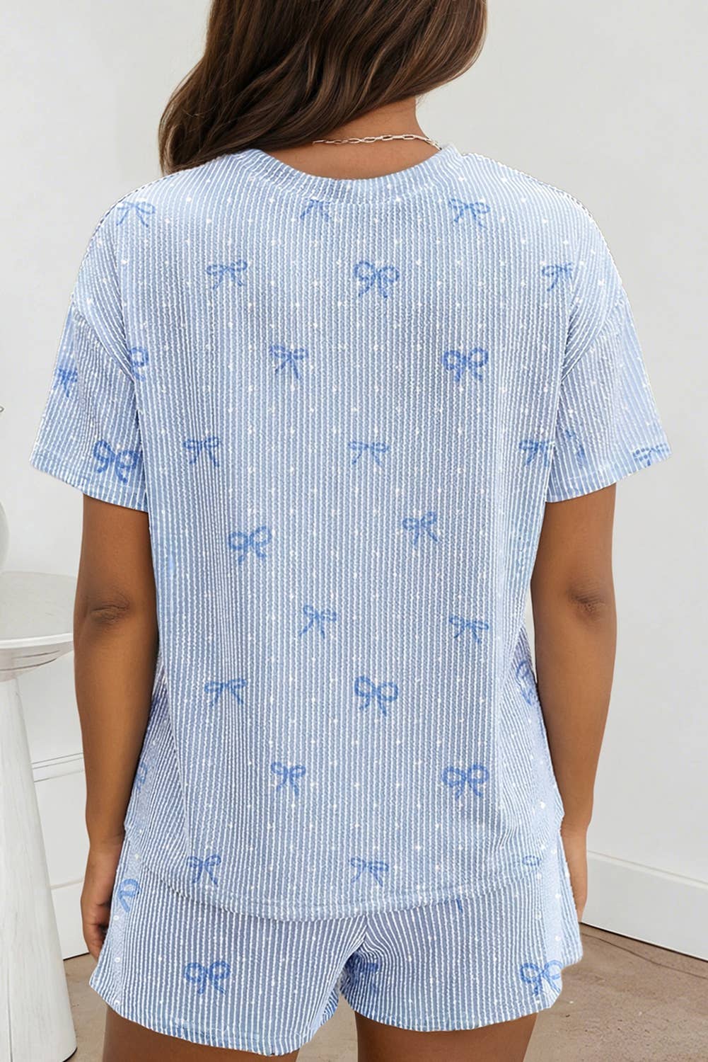 Tiny Heart Bow Print 2pc Set