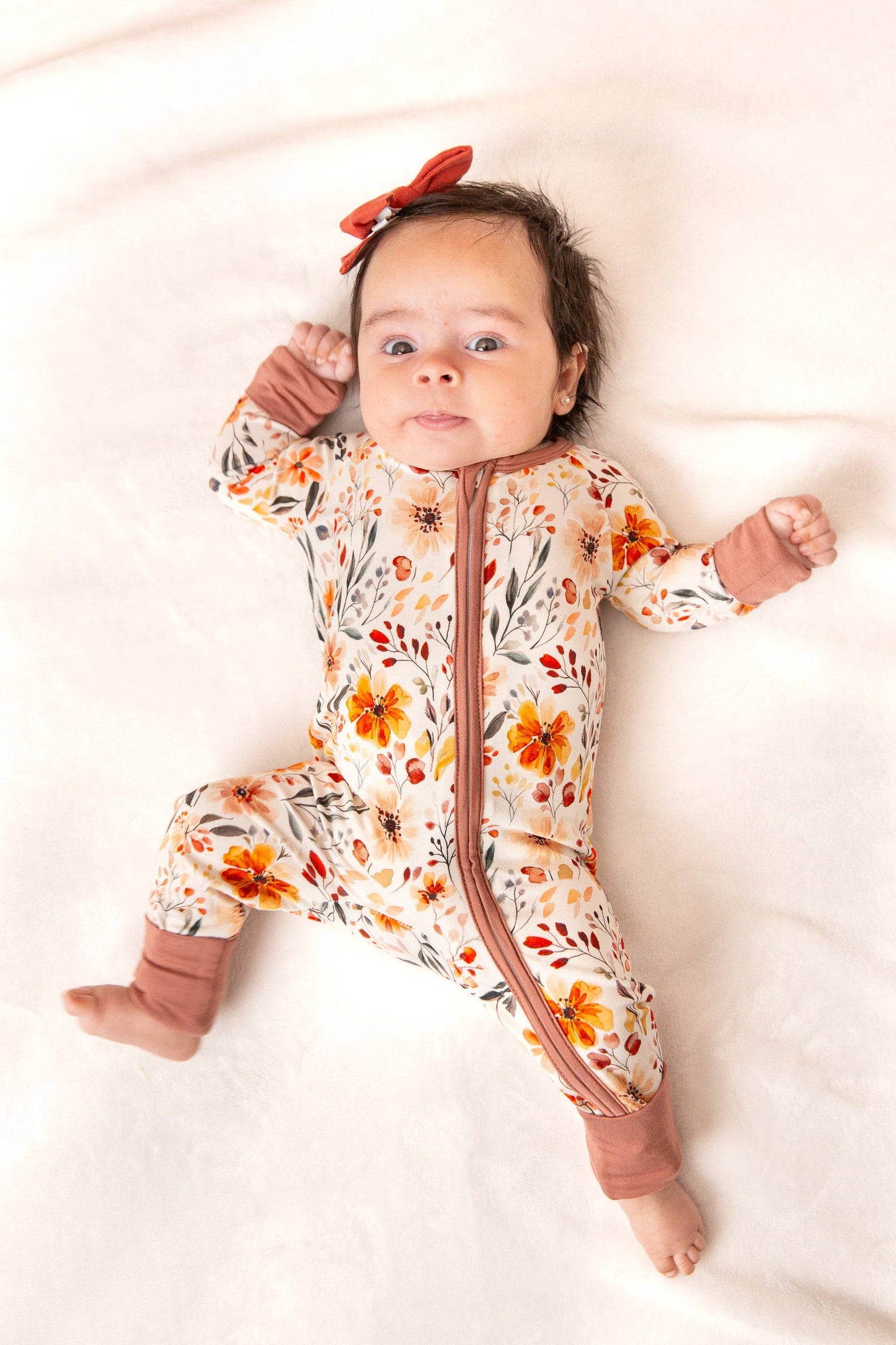 Fall Floral Bamboo Zip Romper