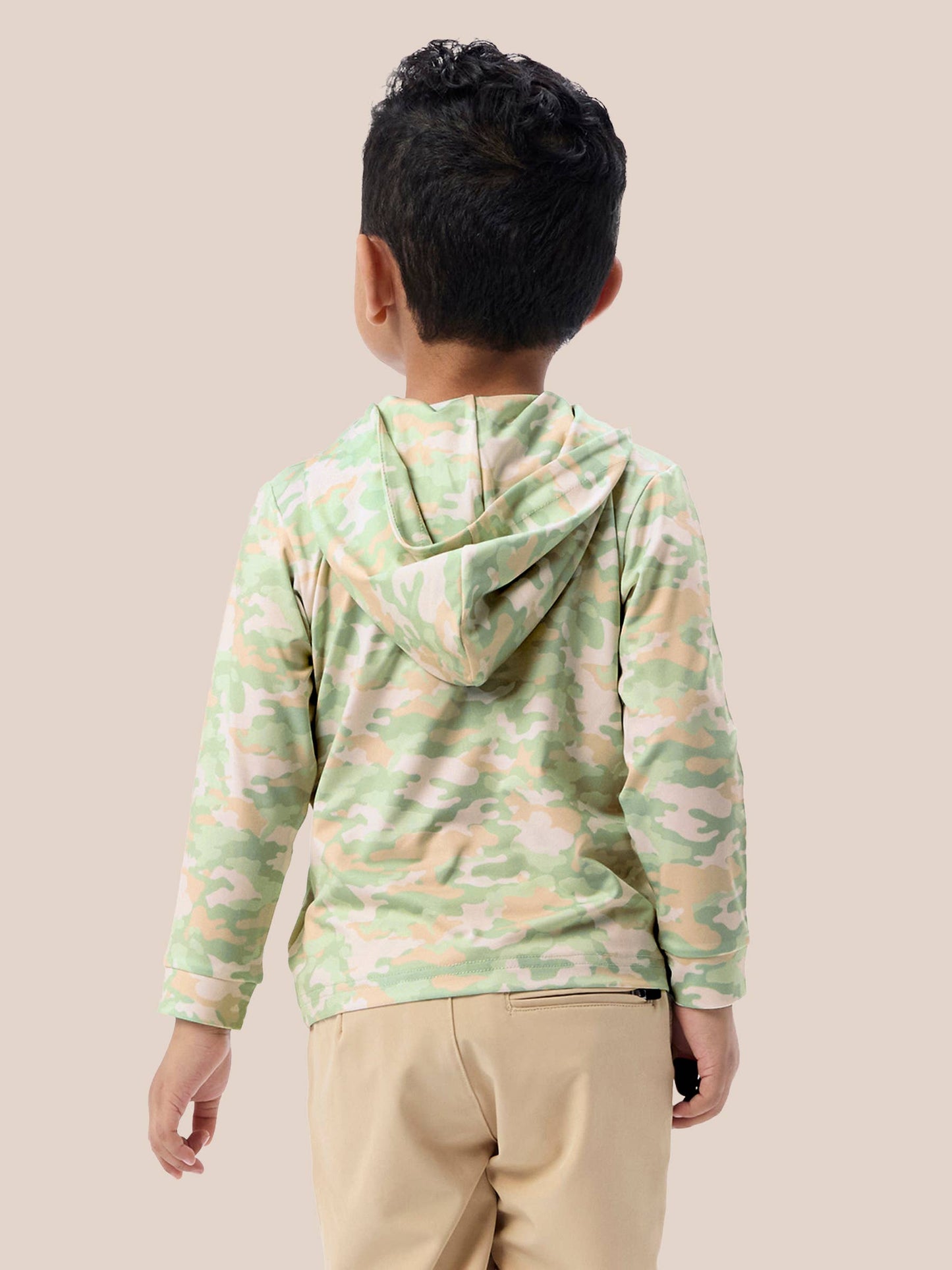 Boys Sage Trail Camo Performance Hooded Shirt