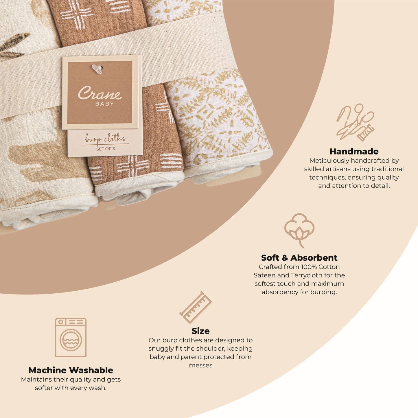 Kendi 3-Pc. Burp Cloths