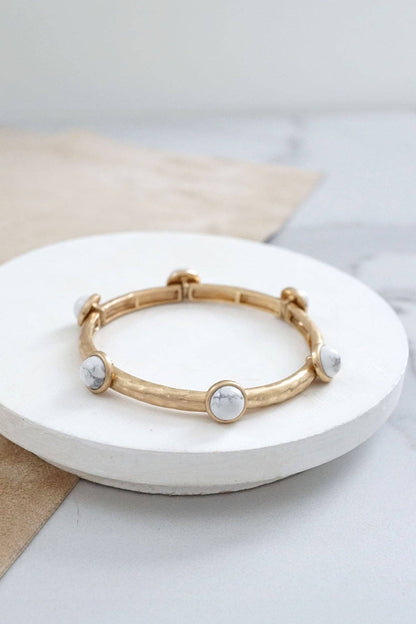 Jeweled Golden Bangle with stone dots