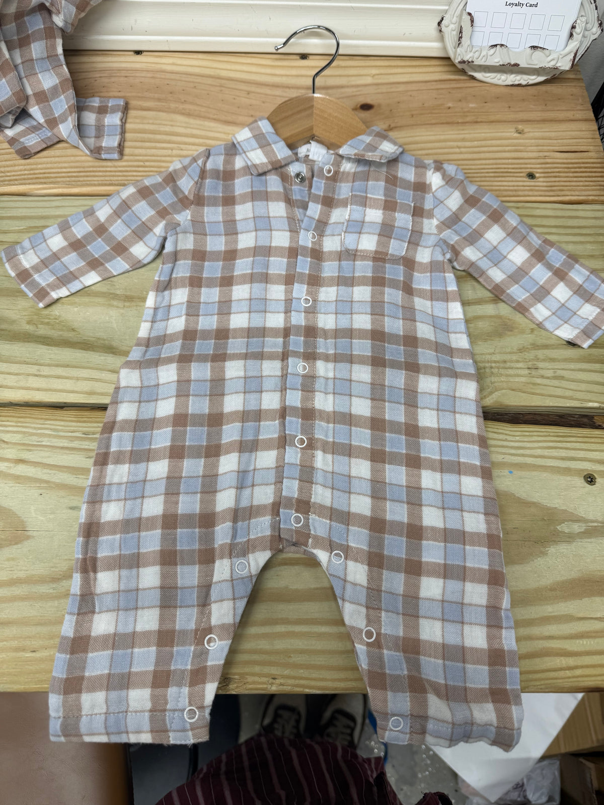 Western Plaid Romper