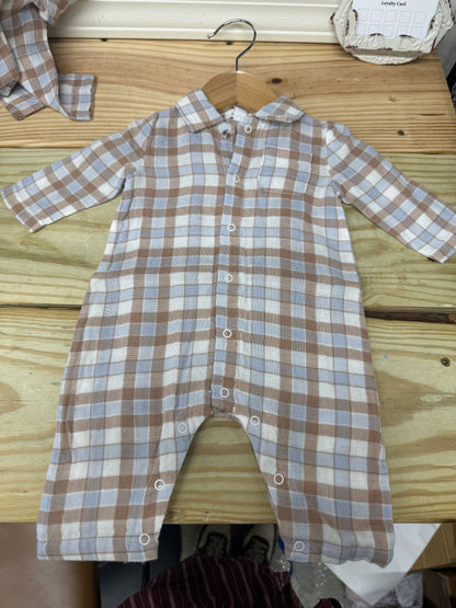 Western Plaid Romper