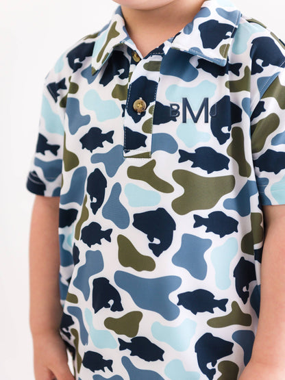 Fish Camo Catch Short Sleeve Performance Polo