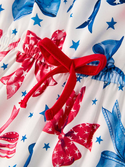 Patriotic Bow Print Jumpsuit
