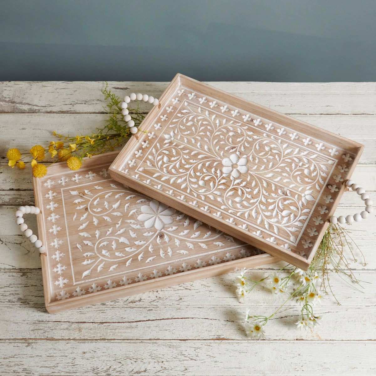 Wooden Floral Tray