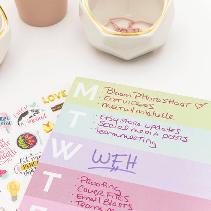 Rainbow Color Blocked Weekly Planning Pad 6x9 (TOP SELLING)