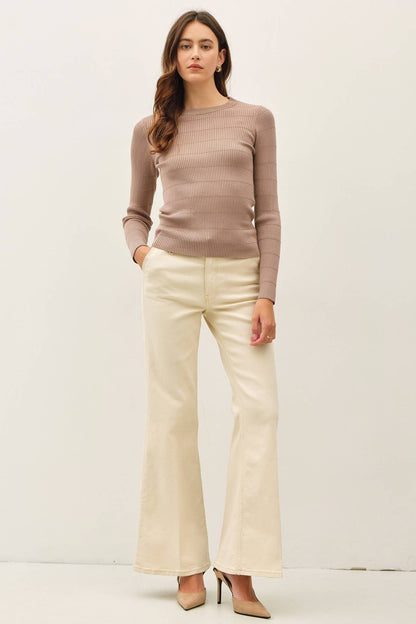 BROWN FITTED SWEATER