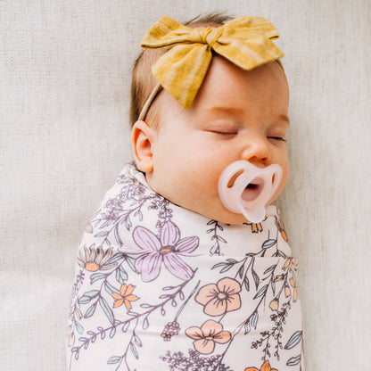 Knit Swaddle Blanket-Flora
