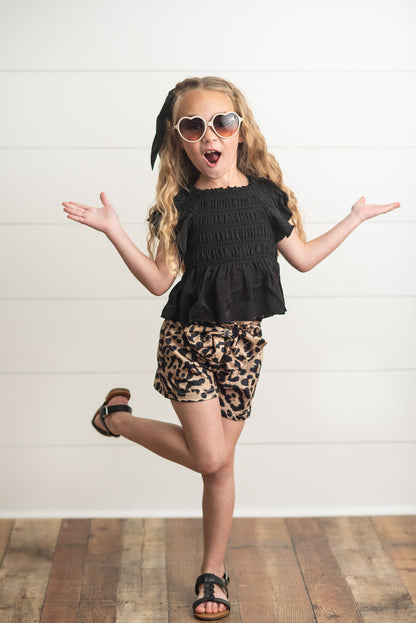 Girls Leopard Short Set
