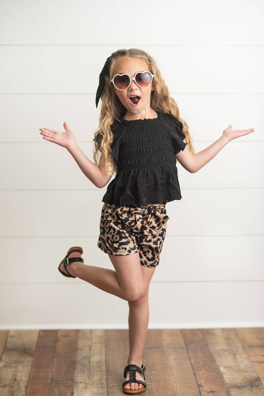 Girls Leopard Short Set