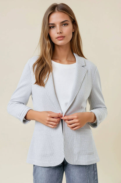 Shirred Sleeve Blazer
