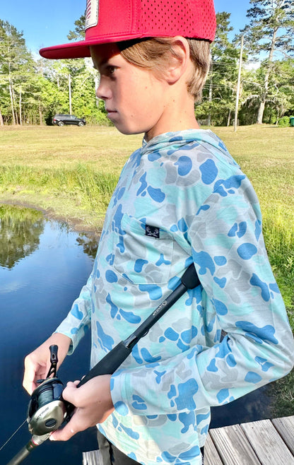 Tide Camo Youth Performance Hoodie