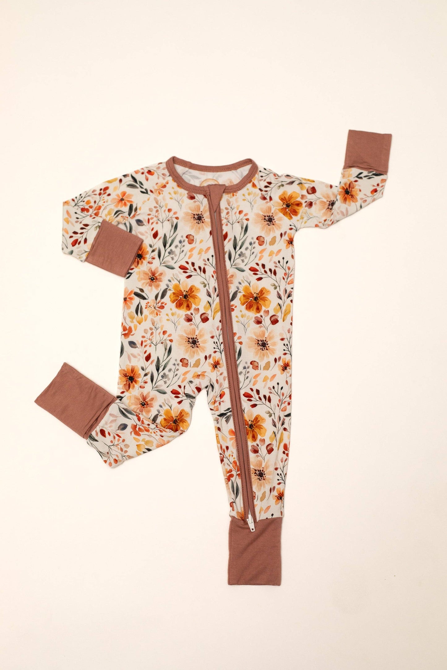 Fall Floral Bamboo Zip Romper