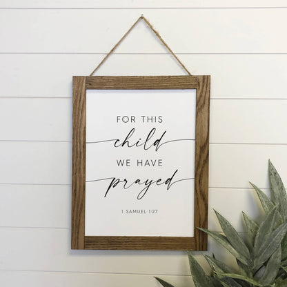 For This Child We Have Prayed Wall Art