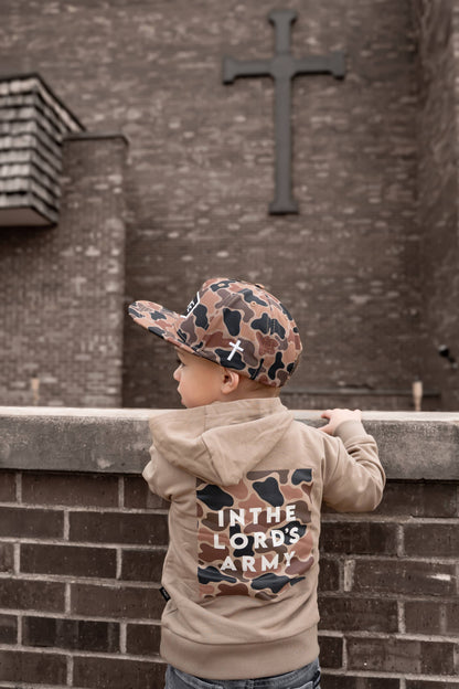 In the Lord's Army Tan Kids Hoodie