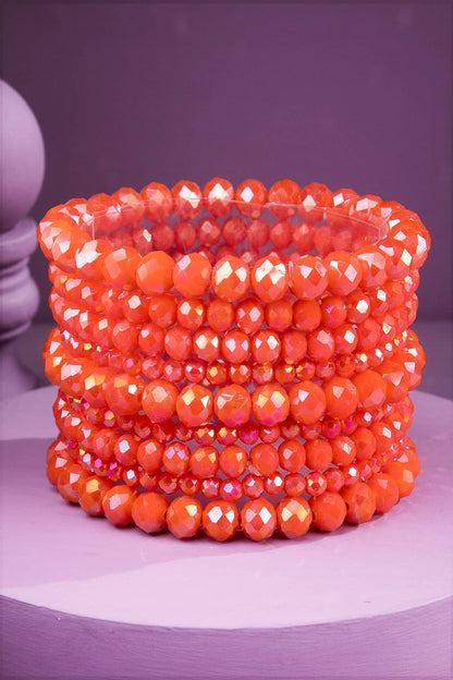 Glass Bead 9 Set Bracelet