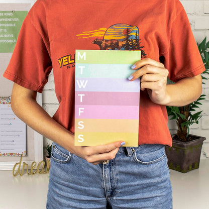 Rainbow Color Blocked Weekly Planning Pad 6x9 (TOP SELLING)