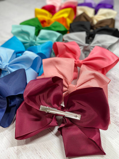 Texas Size Grosgrain Hair Bow - Alligator Clip - 6.5"