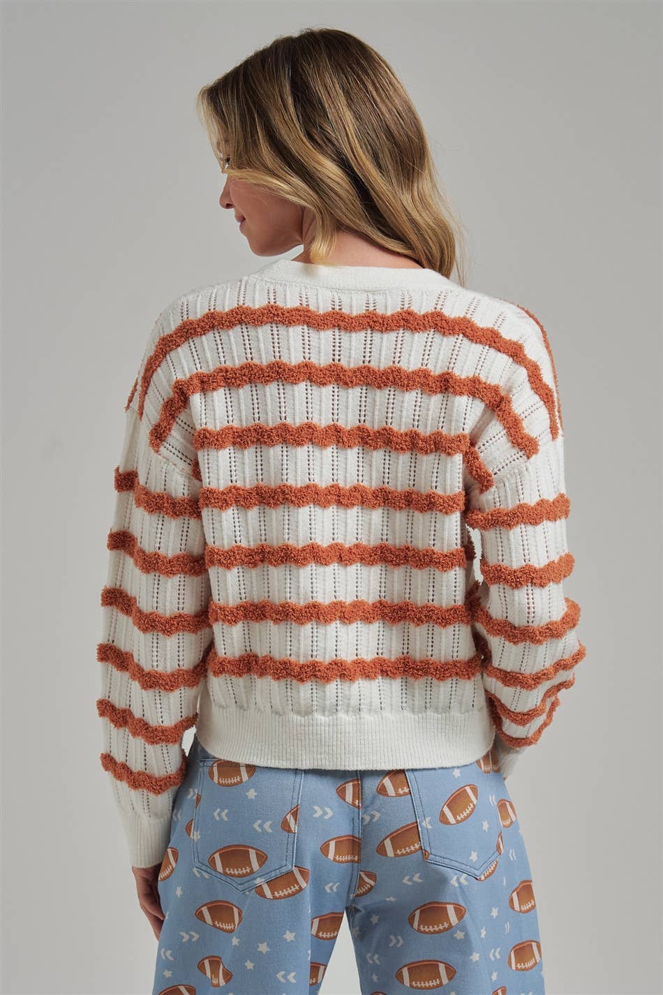 Orange Striped Cardigan
