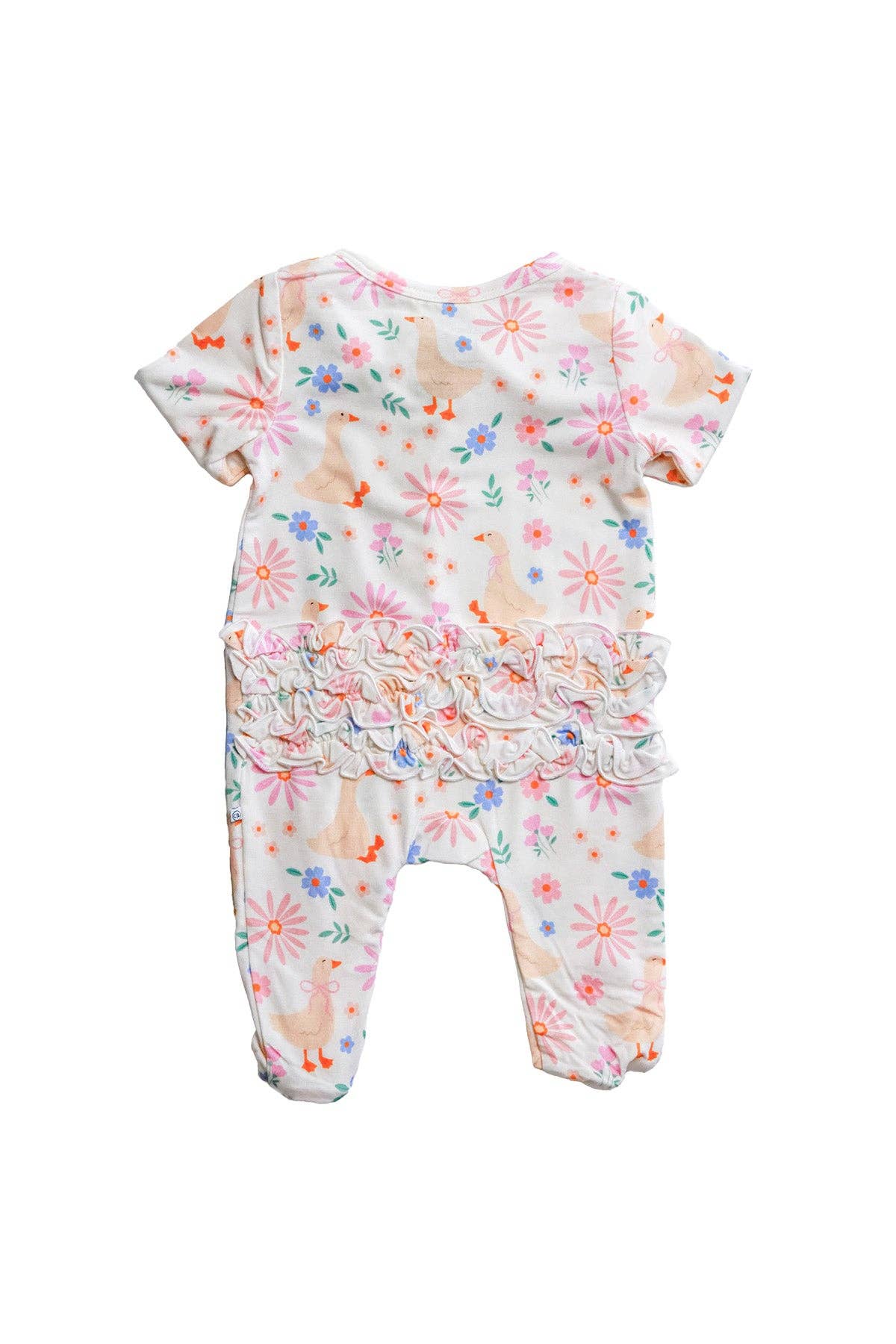 Ruffle Bamboo Zipper Footie | Loosey Goose