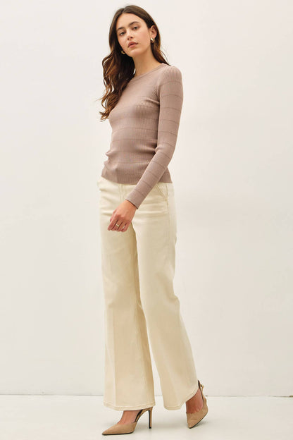 BROWN FITTED SWEATER