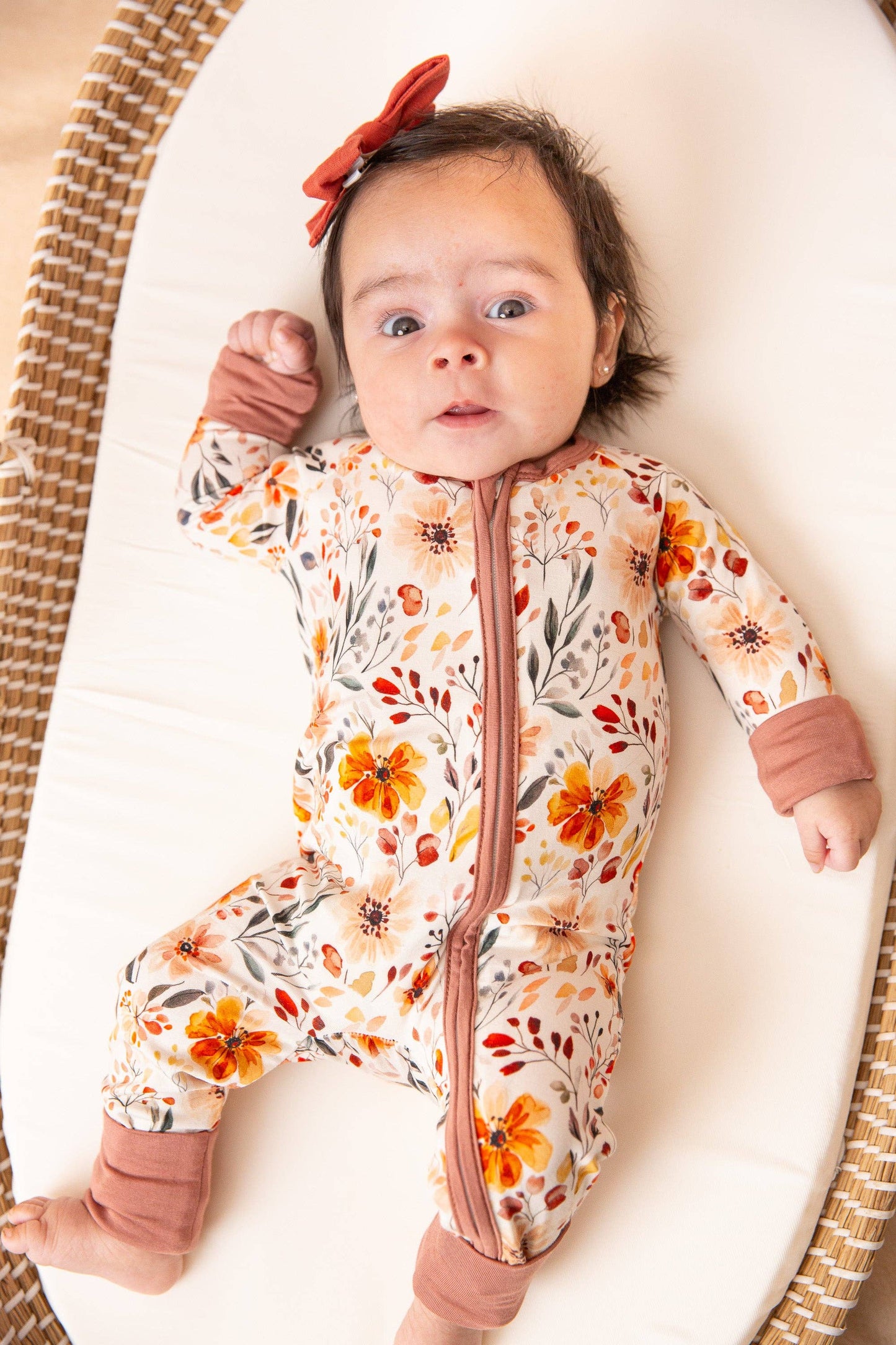 Fall Floral Bamboo Zip Romper