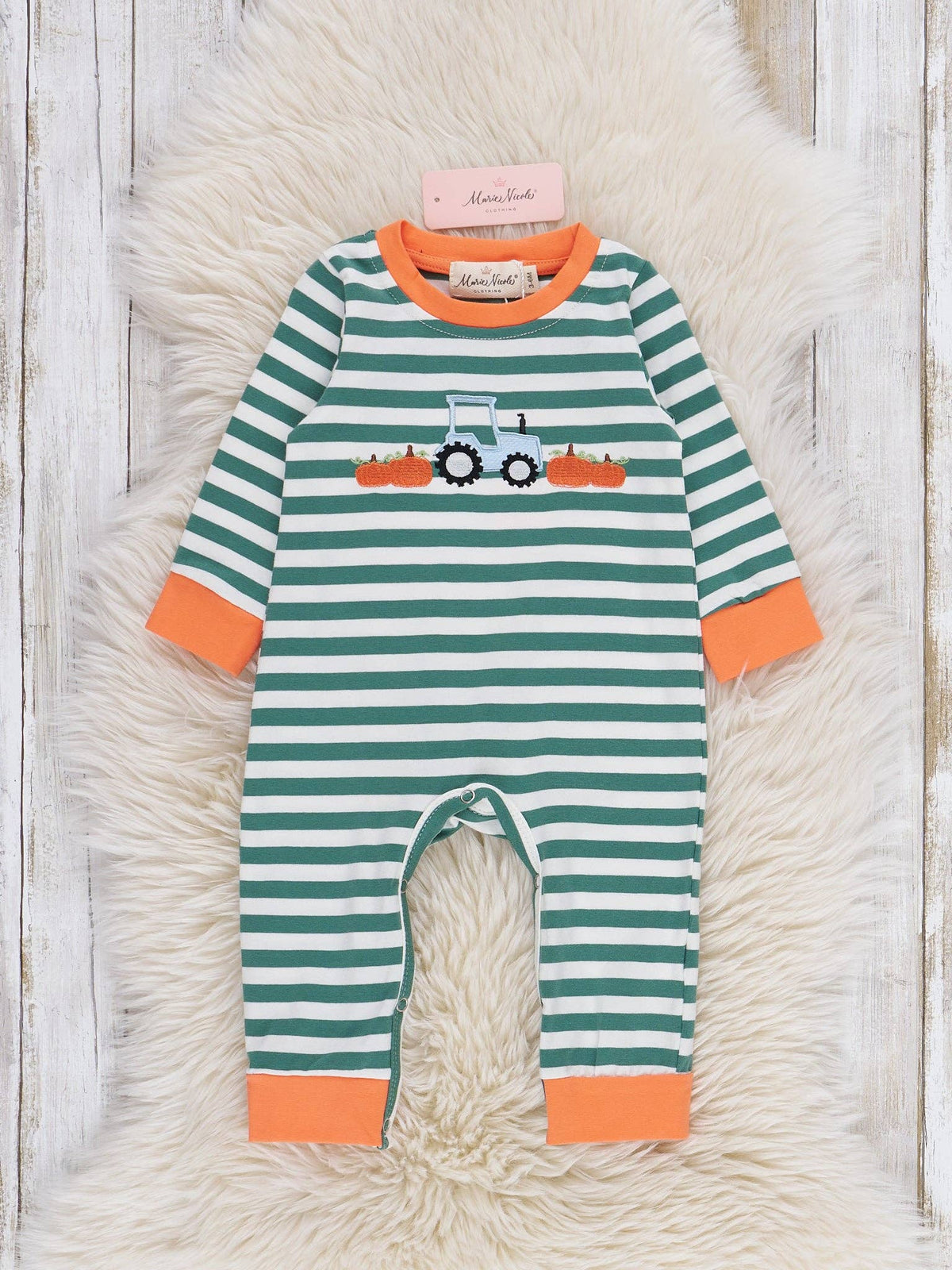 Striped Pumpkin Romper