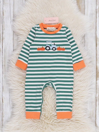 Striped Pumpkin Romper