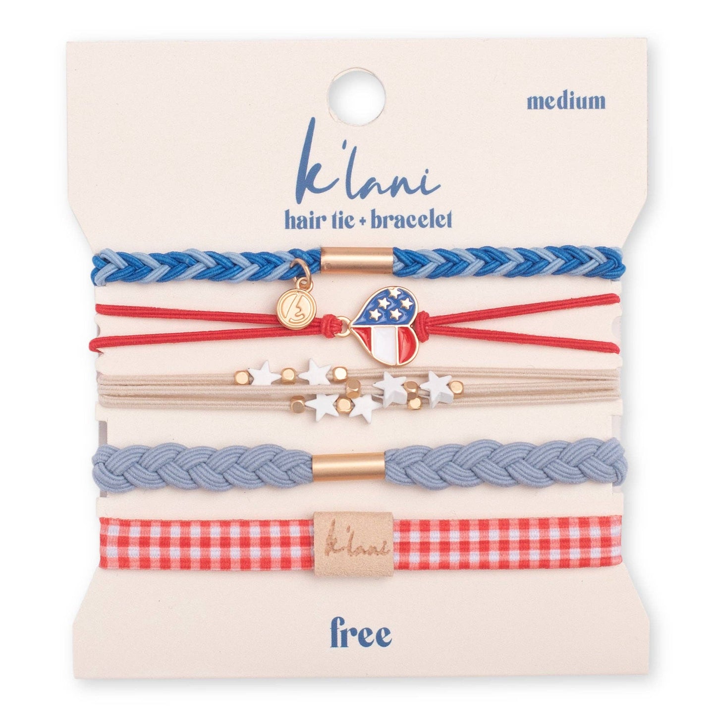 K’lani "Free" Patriotic Hair Tie Bracelets