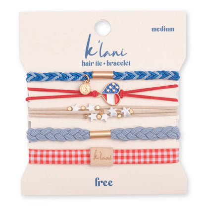 K’lani "Free" Patriotic Hair Tie Bracelets