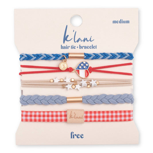 K’lani "Free" Patriotic Hair Tie Bracelets