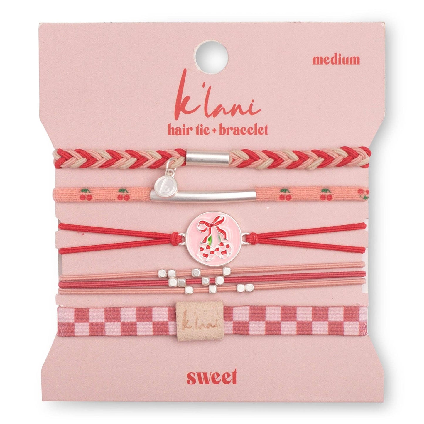 K’lani "Sweet" Pink Cherry Hair Tie Bracelets