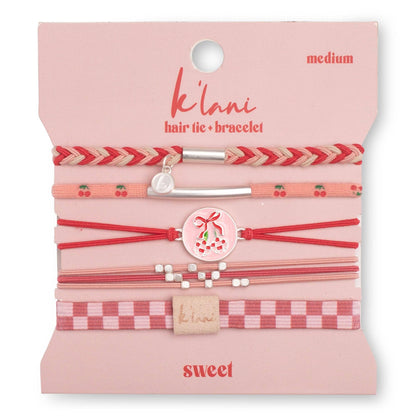 K’lani "Sweet" Pink Cherry Hair Tie Bracelets