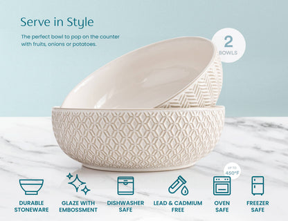 Kook Ceramic Salad Bowls, Set of 2