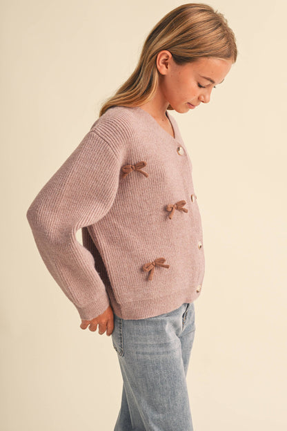 TWEEN GIRLS BOW SWEATER